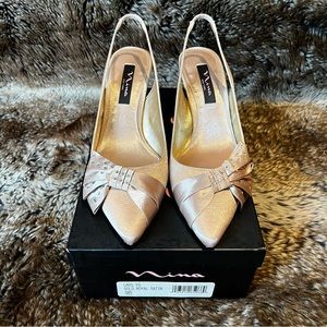 Nina Gold Royal Satin Evening Shoes